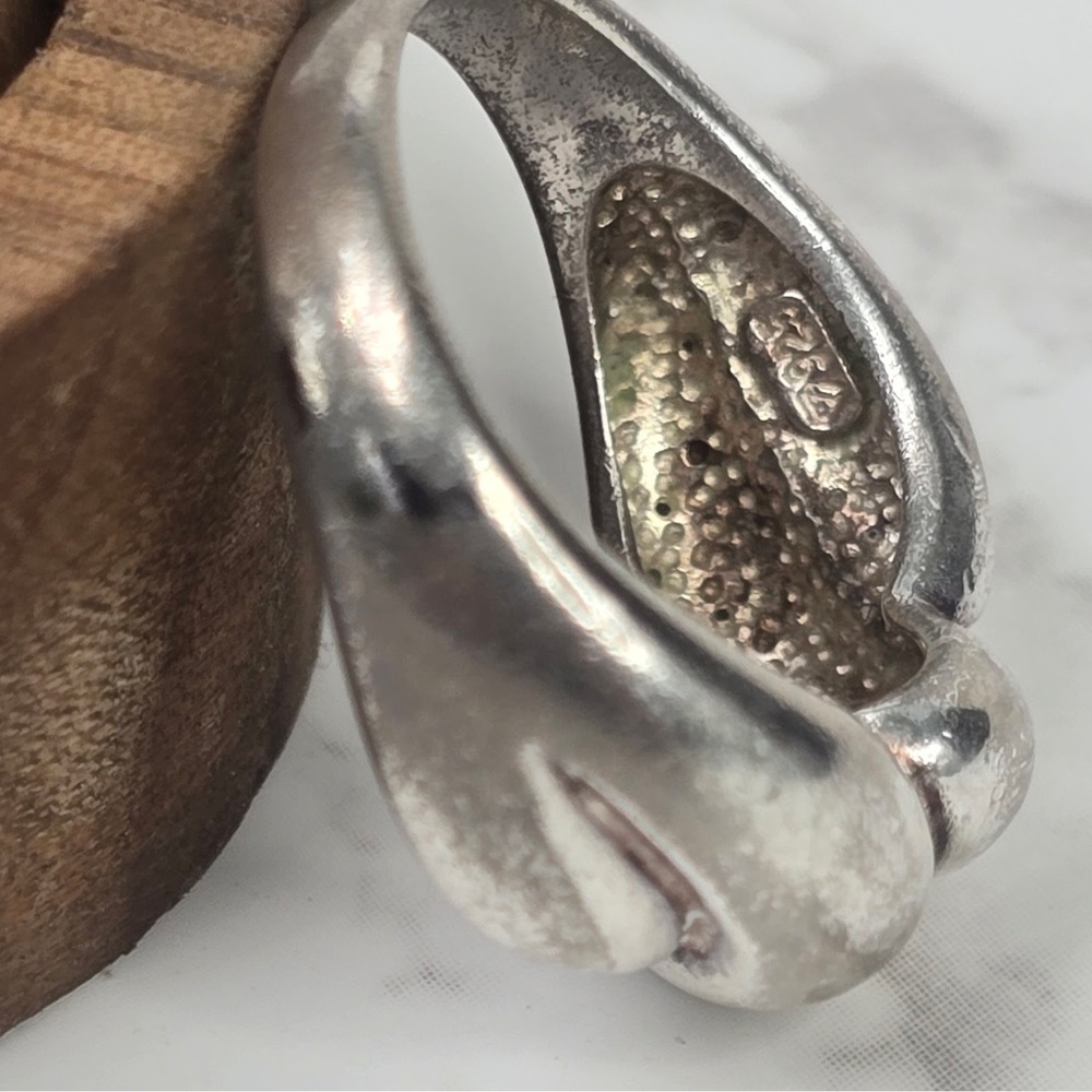 Vintage Sterling Silver 925 Twisted Bypass Ring Size 7 Statement 5.3g - Picture 4 of 12